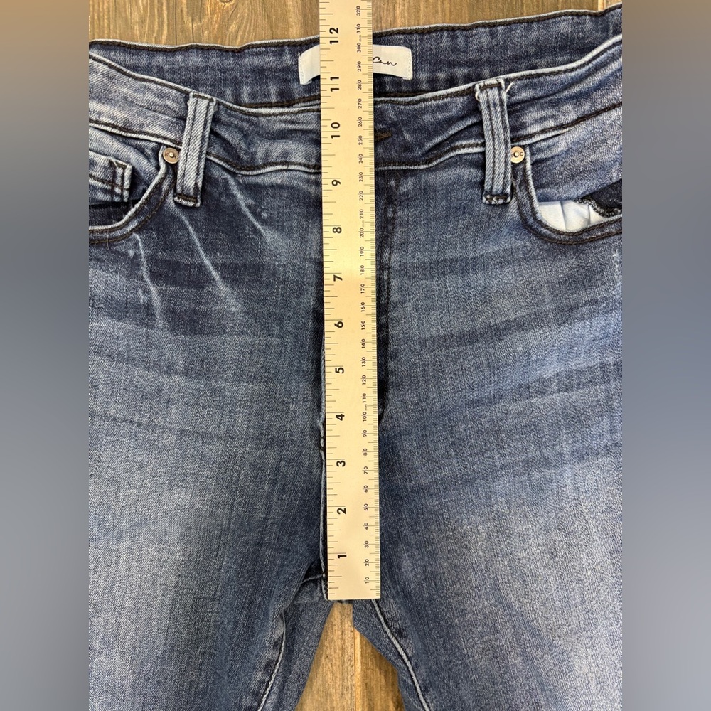 KanCan Treasure High Rise Flare Jeans Medium Wash Striped Size 15/31 - Picture 9 of 13